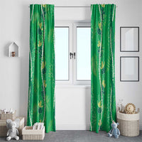 Hawaii Maile Lei Window Curtain With Green Monstera Pattern LT05 - Polynesian Pride