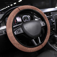 Hawaii Maile Lei Steering Wheel Cover With Brown Monstera Pattern LT05 Universal Fit Brown - Polynesian Pride