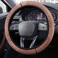 Hawaii Maile Lei Steering Wheel Cover With Brown Monstera Pattern LT05 - Polynesian Pride
