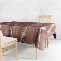 Hawaii Maile Lei Tablecloth With Brown Monstera Pattern LT05 - Polynesian Pride