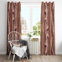 Hawaii Maile Lei Window Curtain With Brown Monstera Pattern LT05 - Polynesian Pride