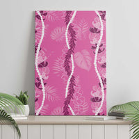 Hawaii Maile Lei Canvas Wall Art With Pink Monstera Pattern LT05 - Polynesian Pride
