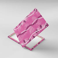 Hawaii Maile Lei Canvas Wall Art With Pink Monstera Pattern LT05 With Frame Pink - Polynesian Pride