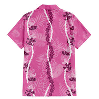 Hawaii Maile Lei Family Matching Mermaid Dress and Hawaiian Shirt With Pink Monstera Pattern