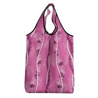 Hawaii Maile Lei Grocery Bag With Pink Monstera Pattern LT05 - Polynesian Pride