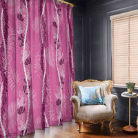 Hawaii Maile Lei Window Curtain With Pink Monstera Pattern LT05 - Polynesian Pride