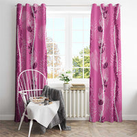 Hawaii Maile Lei Window Curtain With Pink Monstera Pattern LT05 - Polynesian Pride