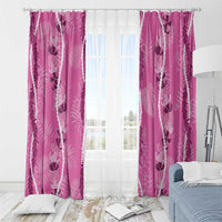 Hawaii Maile Lei Window Curtain With Pink Monstera Pattern LT05 - Polynesian Pride