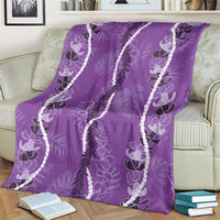 Hawaii Maile Lei Blanket With Violet Monstera Pattern LT05 - Polynesian Pride