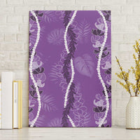 Hawaii Maile Lei Canvas Wall Art With Violet Monstera Pattern LT05 Without Frame Violet - Polynesian Pride