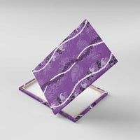 Hawaii Maile Lei Canvas Wall Art With Violet Monstera Pattern LT05 With Frame Violet - Polynesian Pride
