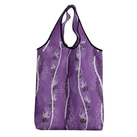 Hawaii Maile Lei Grocery Bag With Violet Monstera Pattern LT05 - Polynesian Pride