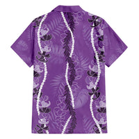 Hawaii Maile Lei Hawaiian Shirt With Violet Monstera Pattern LT05 - Polynesian Pride