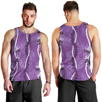 Hawaii Maile Lei Men Tank Top With Violet Monstera Pattern LT05 - Polynesian Pride
