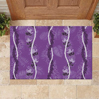 Hawaii Maile Lei Rubber Doormat With Violet Monstera Pattern LT05 Violet - Polynesian Pride