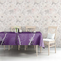 Hawaii Maile Lei Tablecloth With Violet Monstera Pattern LT05 - Polynesian Pride