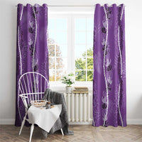 Hawaii Maile Lei Window Curtain With Violet Monstera Pattern LT05 - Polynesian Pride