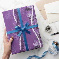 Hawaii Maile Lei Wrapping Paper With Violet Monstera Pattern LT05 - Polynesian Pride