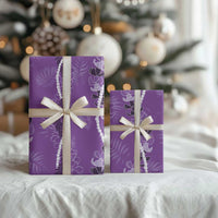 Hawaii Maile Lei Wrapping Paper With Violet Monstera Pattern LT05 - Polynesian Pride