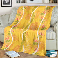 Hawaii Maile Lei Blanket With Yellow Monstera Pattern LT05 - Polynesian Pride