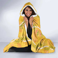 Hawaii Maile Lei Hooded Blanket With Yellow Monstera Pattern LT05 - Polynesian Pride