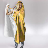 Hawaii Maile Lei Hooded Blanket With Yellow Monstera Pattern LT05 - Polynesian Pride