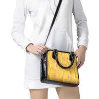 Hawaii Maile Lei Shoulder Handbag With Yellow Monstera Pattern