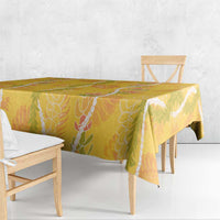 Hawaii Maile Lei Tablecloth With Yellow Monstera Pattern LT05 - Polynesian Pride