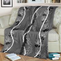 Hawaii Maile Lei Blanket With Gray Monstera Pattern LT05 - Polynesian Pride