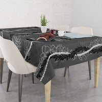 Hawaii Maile Lei Tablecloth With Gray Monstera Pattern LT05 - Polynesian Pride