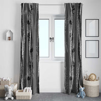 Hawaii Maile Lei Window Curtain With Gray Monstera Pattern LT05 - Polynesian Pride