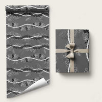 Hawaii Maile Lei Wrapping Paper With Gray Monstera Pattern LT05 58" × 23" Gray - Polynesian Pride