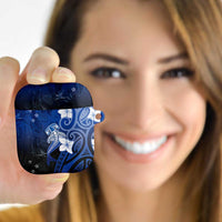 Polynesia Hammerhead Shark AirPods Case Blue Tribal Pattern With Plumeria LT05 - Polynesian Pride