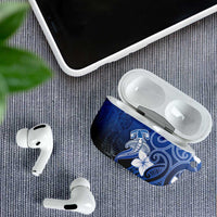 Polynesia Hammerhead Shark AirPods Case Blue Tribal Pattern With Plumeria LT05 - Polynesian Pride
