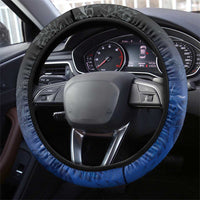 Polynesia Hammerhead Shark Steering Wheel Cover Blue Tribal Pattern With Plumeria LT05 - Polynesian Pride