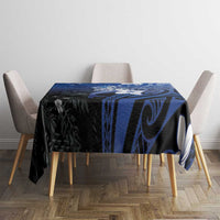 Polynesia Hammerhead Shark Tablecloth Blue Tribal Pattern With Plumeria LT05 - Polynesian Pride