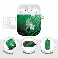 Polynesia Hammerhead Shark AirPods Case Green Tribal Pattern With Plumeria LT05 - Polynesian Pride
