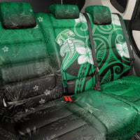 Polynesia Hammerhead Shark Back Car Seat Cover Green Tribal Pattern With Plumeria LT05 - Polynesian Pride