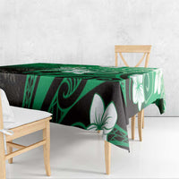 Polynesia Hammerhead Shark Tablecloth Green Tribal Pattern With Plumeria LT05 - Polynesian Pride