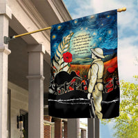 Kei Wareware Tatou New Zealand ANZAC Day Garden Flag Starry Night Inspo Style LT05 House Flag Blue - Polynesian Pride
