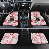 New Zealand Women's Day Car Mats Maori Wahine Polynesian Pattern LT05 Set 4pcs White - Polynesian Pride
