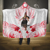 New Zealand Women's Day Hooded Blanket Maori Wahine Polynesian Pattern LT05 One Size White - Polynesian Pride