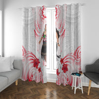 New Zealand Women's Day Window Curtain Maori Wahine Polynesian Pattern LT05 With Grommets White - Polynesian Pride