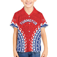Custom Tuamotu Archipelago Family Matching Puletasi and Hawaiian Shirt Polynesian Tribal Tattoo