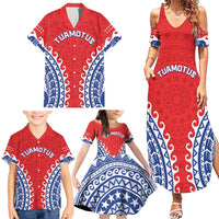 Custom Tuamotu Archipelago Family Matching Summer Maxi Dress and Hawaiian Shirt Polynesian Tribal Tattoo