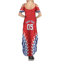 Custom Tuamotu Archipelago Family Matching Summer Maxi Dress and Hawaiian Shirt Polynesian Tribal Tattoo