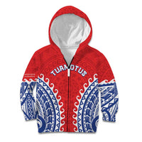 Custom Tuamotu Archipelago Kid Hoodie Polynesian Tribal Tattoo LT05 Zip Hoodie Red - Polynesian Pride