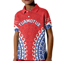 Custom Tuamotu Archipelago Kid Polo Shirt Polynesian Tribal Tattoo LT05 Kid Red - Polynesian Pride