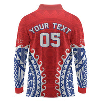Custom Tuamotu Archipelago Long Sleeve Polo Shirt Polynesian Tribal Tattoo LT05 - Polynesian Pride