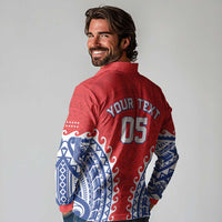 Custom Tuamotu Archipelago Long Sleeve Polo Shirt Polynesian Tribal Tattoo LT05 - Polynesian Pride